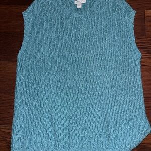 Coldwater Creek Blue Textured Sleeveless Top